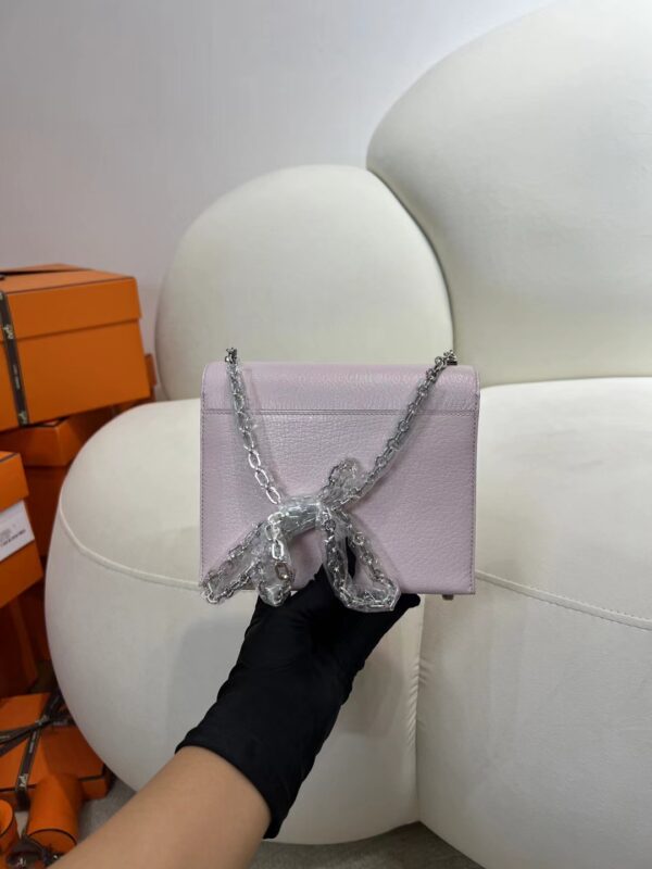 Hermes Bag Images Verrou Mini 17 Chevre Leather 09 Mauve Pale Silver Hardware