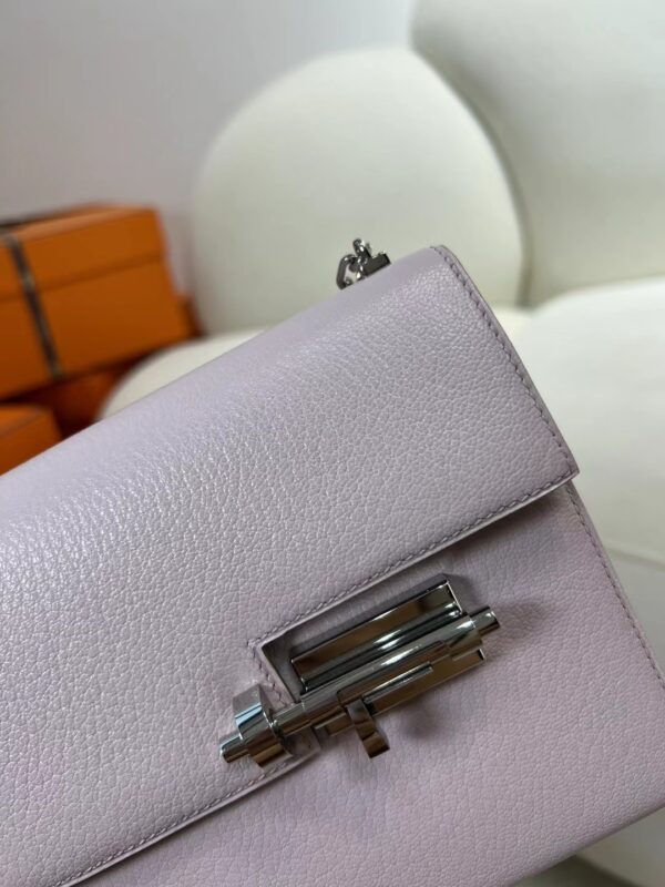 Hermes Bag Images Verrou Mini 17 Chevre Leather 09 Mauve Pale Silver Hardware