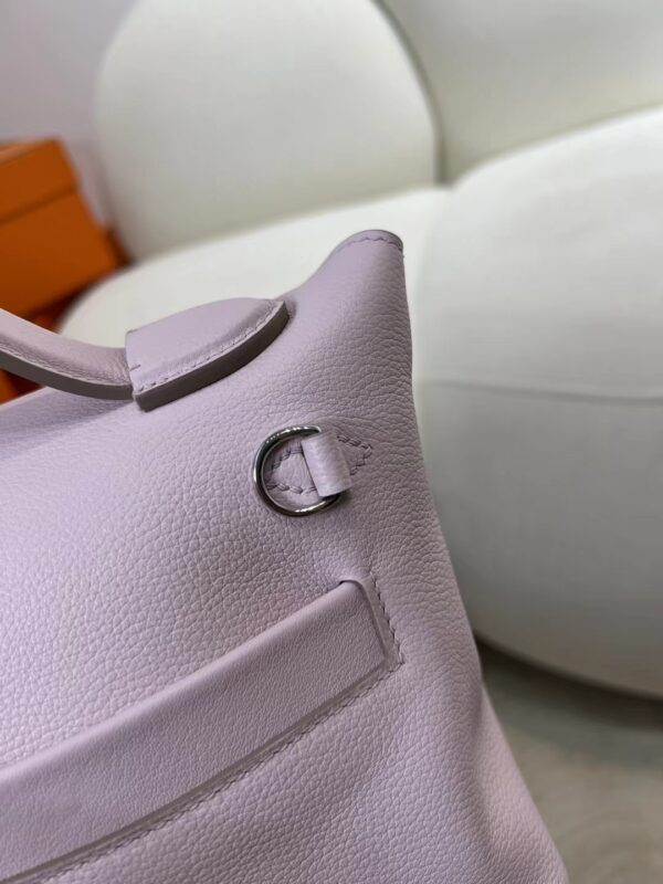 Hermes Boutique Kelly 2424 Mini Evercolor Leather 09 Mauve Pale Silver Hardware
