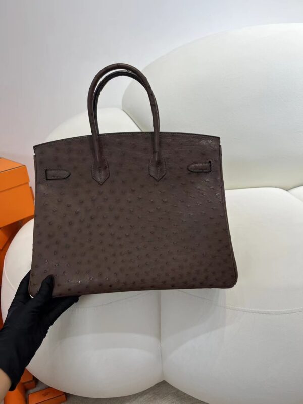 Hermes Boutique Birkin 35CM Chocolate KK Ostrich Silver Hardware
