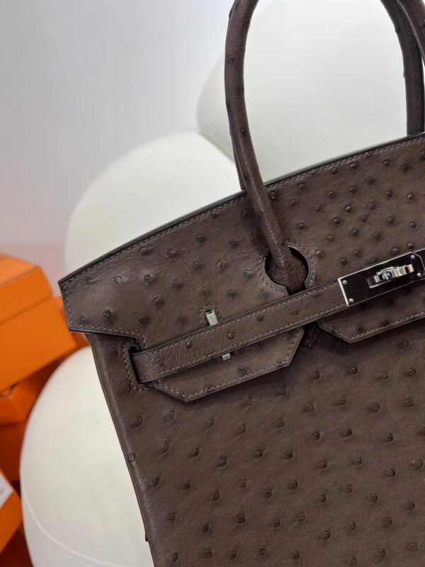 Hermes Boutique Birkin 35CM Chocolate KK Ostrich Silver Hardware