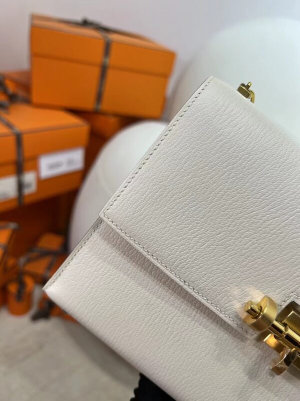 Hermes Bag Price Verrou Mini 17CM Chevre Leather I2 Nata Light Gold Hardware