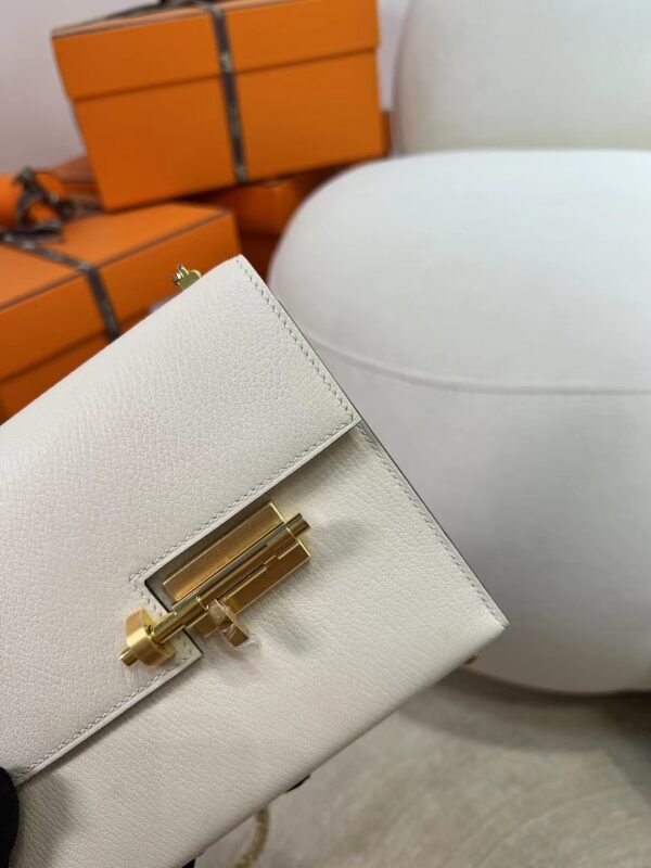 Hermes Bag Price Verrou Mini 17CM Chevre Leather I2 Nata Light Gold Hardware