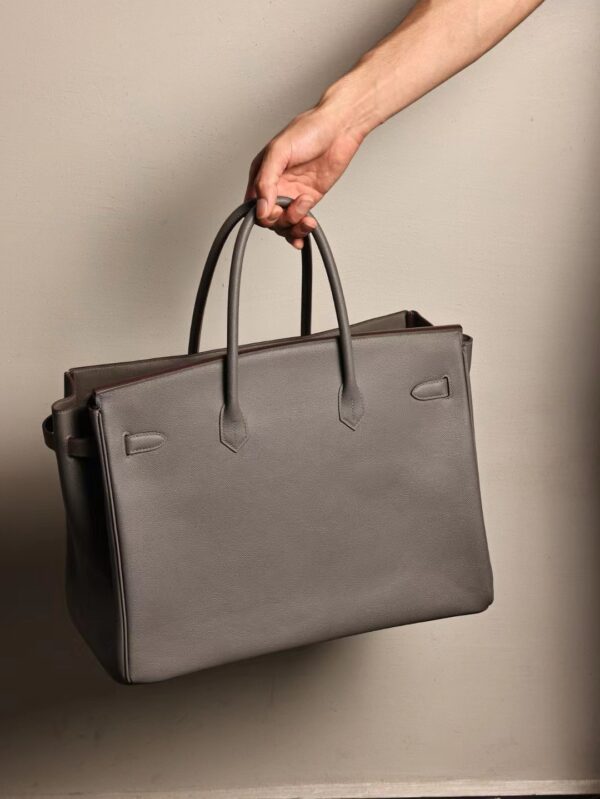 GPC Mode Birkin 40CM 8F Etain Epsom Leather Silver Hardware