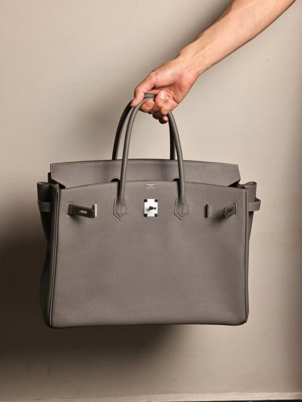 GPC Mode Birkin 40CM 8F Etain Epsom Leather Silver Hardware