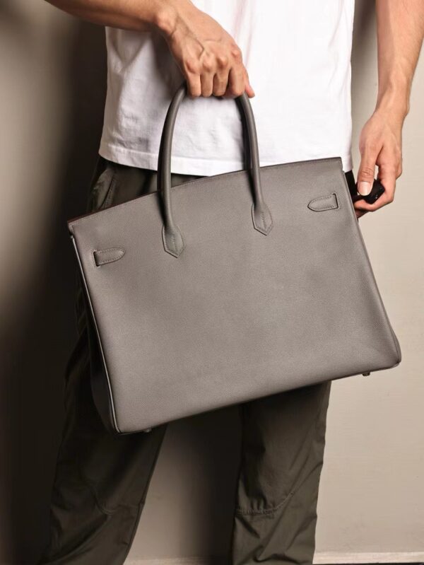 GPC Mode Birkin 40CM 8F Etain Epsom Leather Silver Hardware
