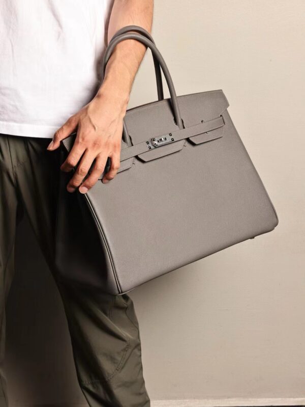 GPC Mode Birkin 40CM 8F Etain Epsom Leather Silver Hardware