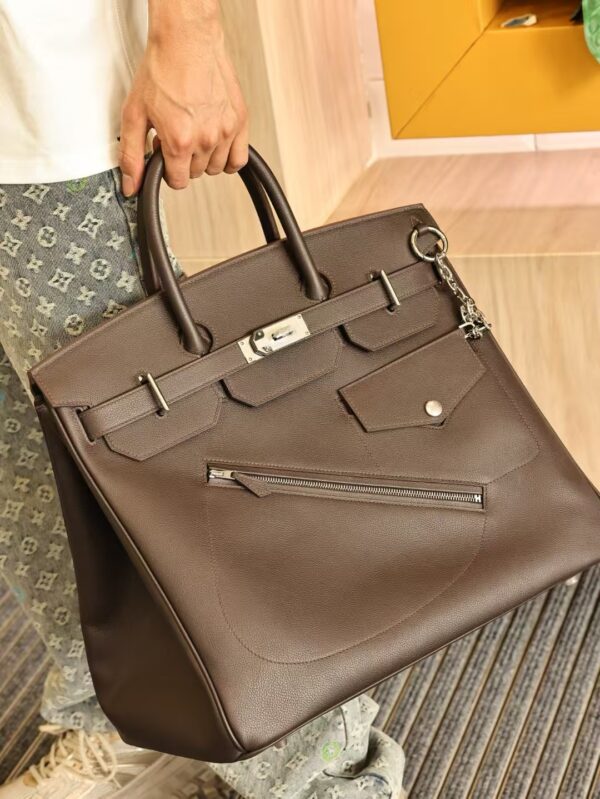 GPC Mode Birkin Hac-Rock 40CM CK46 Ebene Evercolor Leather Silver Hardware
