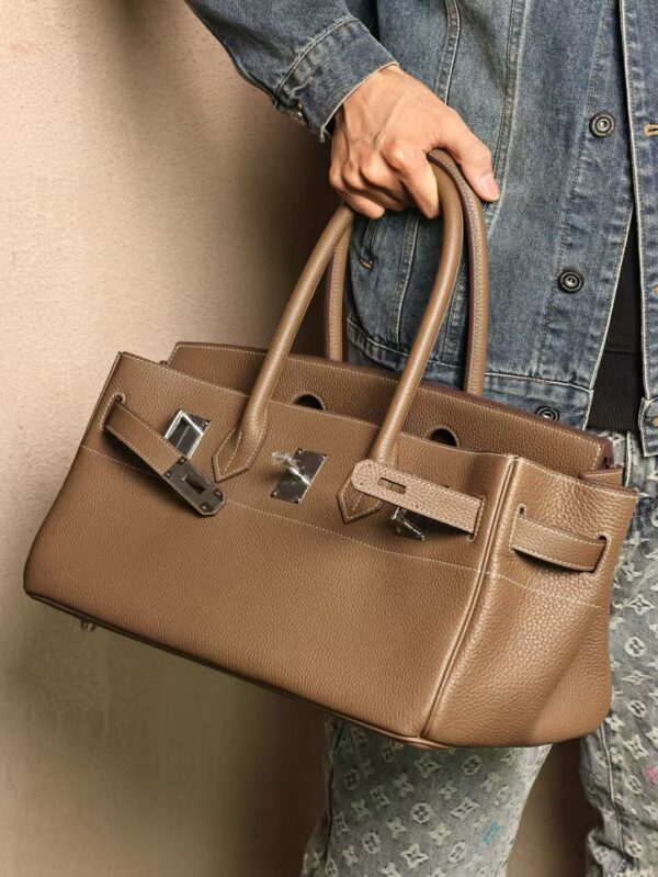 GPC Mode Birkin Shoulder HAC 42CM CK18 Etoupe TC Leather Silver Hardware