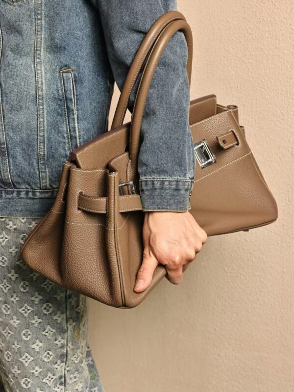 GPC Mode Birkin Shoulder HAC 42CM CK18 Etoupe TC Leather Silver Hardware