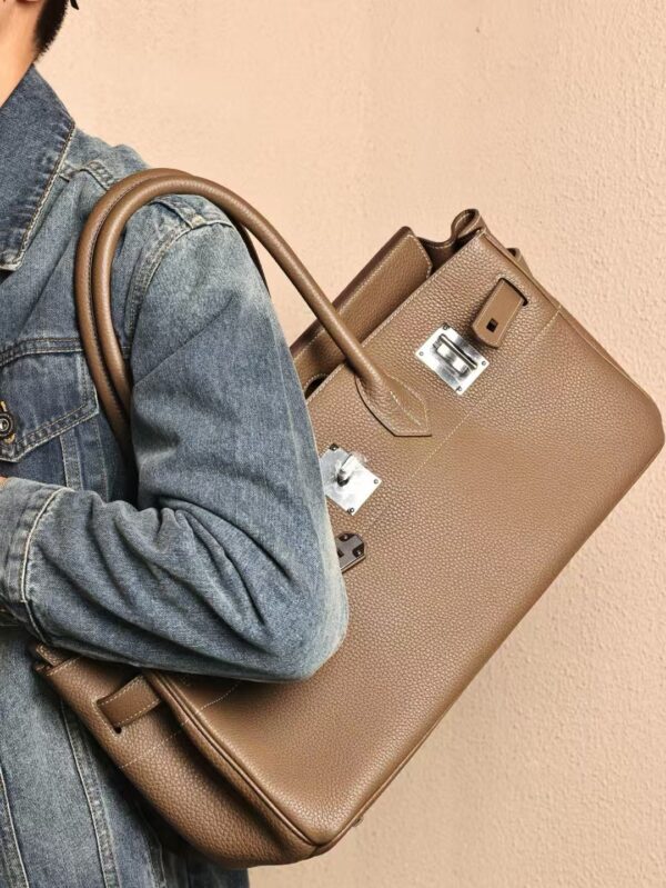 GPC Mode Birkin Shoulder HAC 42CM CK18 Etoupe TC Leather Silver Hardware