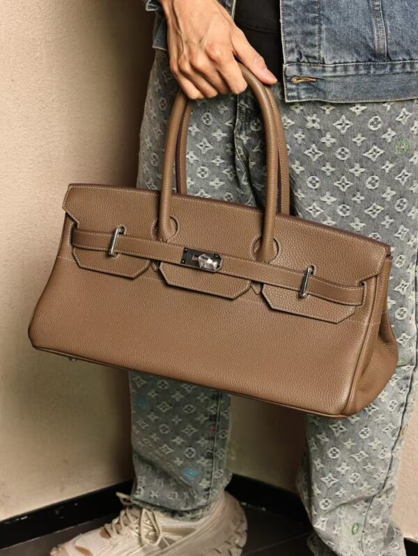 GPC Mode Birkin Shoulder HAC 42CM CK18 Etoupe TC Leather Silver Hardware