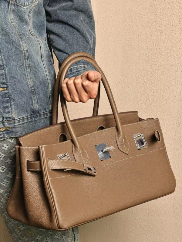 GPC Mode Birkin Shoulder HAC 42CM CK18 Etoupe TC Leather Silver Hardware