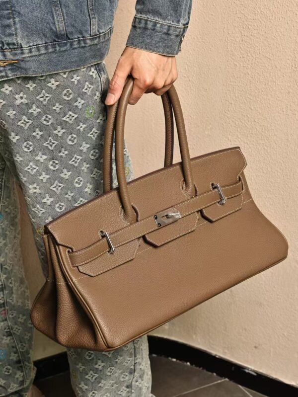 GPC Mode Birkin Shoulder HAC 42CM CK18 Etoupe TC Leather Silver Hardware