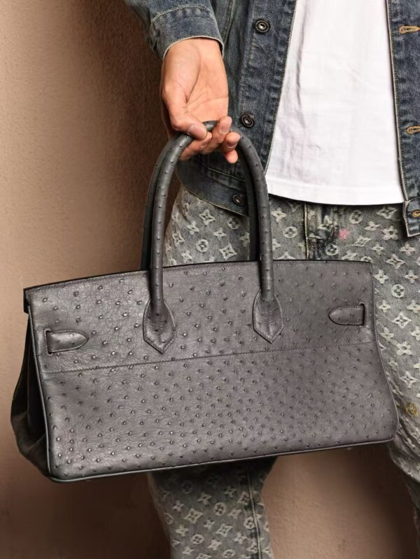 GPC Mode Birkin Shoulder HAC 42CM CK88 Gris Graphite KK Ostrich Silver Hardware
