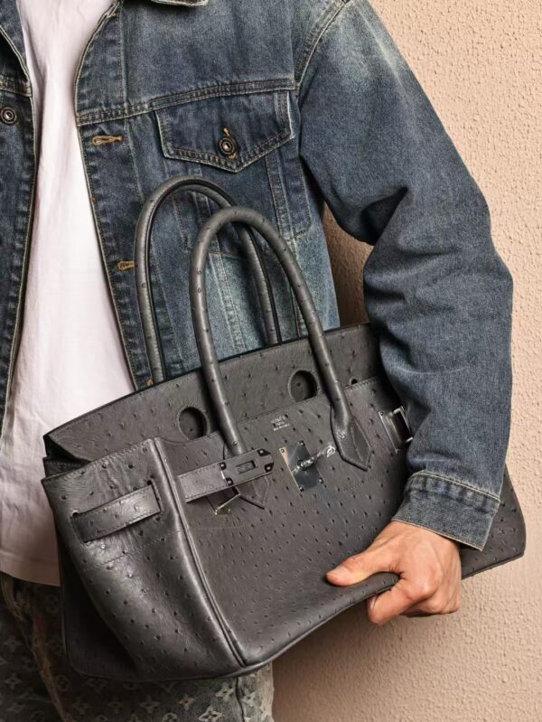 GPC Mode Birkin Shoulder HAC 42CM CK88 Gris Graphite KK Ostrich Silver Hardware