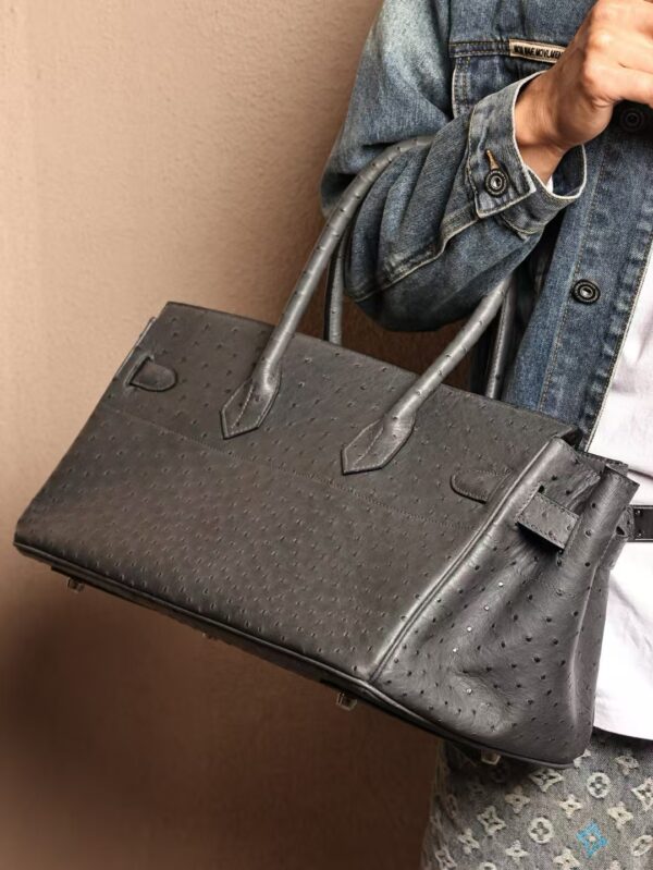 GPC Mode Birkin Shoulder HAC 42CM CK88 Gris Graphite KK Ostrich Silver Hardware