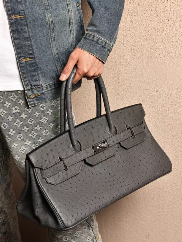 GPC Mode Birkin Shoulder HAC 42CM CK88 Gris Graphite KK Ostrich Silver Hardware