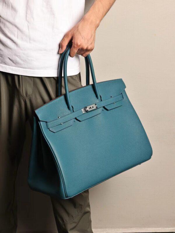 GPC Mode Hermes Birkin 40CM 1P Colvert Men’s Bag Togo Leather Silver Hardware