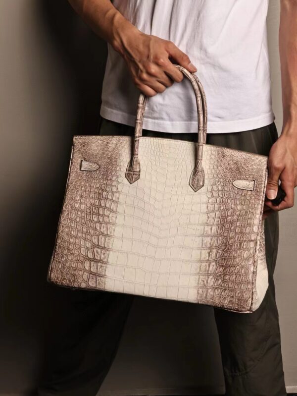 GPC Mode Hermes Birkin 40CM Himalaya Bag Crocodile Leather Silver Hardware