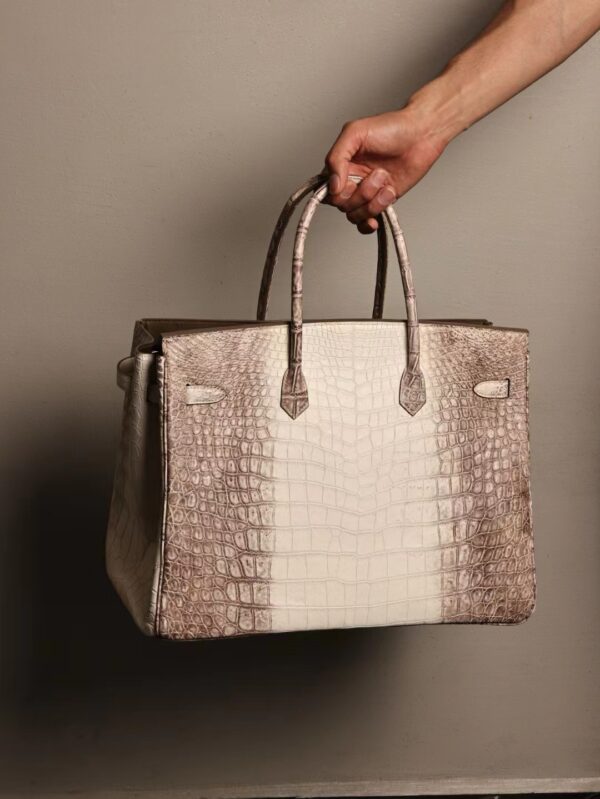 GPC Mode Hermes Birkin 40CM Himalaya Bag Crocodile Leather Silver Hardware