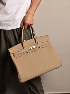 GPC Mode Hermes Birkin 40CM S2 Gris Trench Togo Leather Silver Hardware