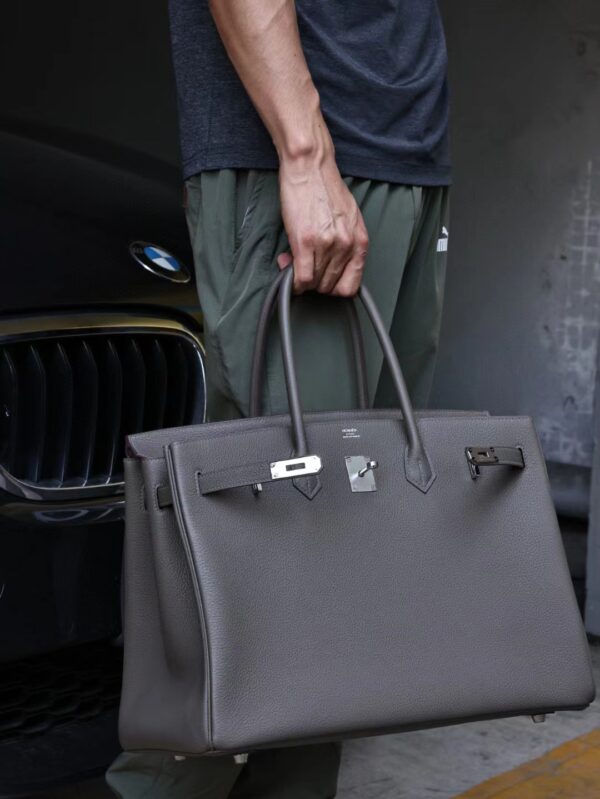 GPC Mode Hermes Birkin 40CM Togo Leather 8F Etain Full Handmade Silver