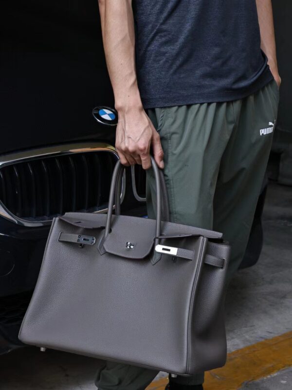 GPC Mode Hermes Birkin 40CM Togo Leather 8F Etain Full Handmade Silver