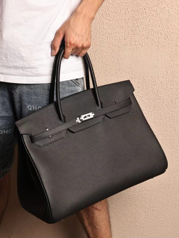 GPC Mode Hermes Birkin 40CM Togo Leather CK89 Noir Silver Hardware