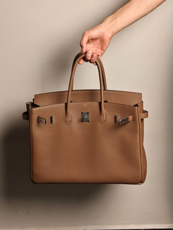 GPC Mode Hermes Birkin 40CM Togo Leather D0 Beige De Weimer Silver Hardware