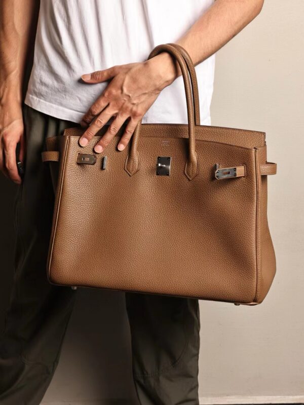 GPC Mode Hermes Birkin 40CM Togo Leather D0 Beige De Weimer Silver Hardware