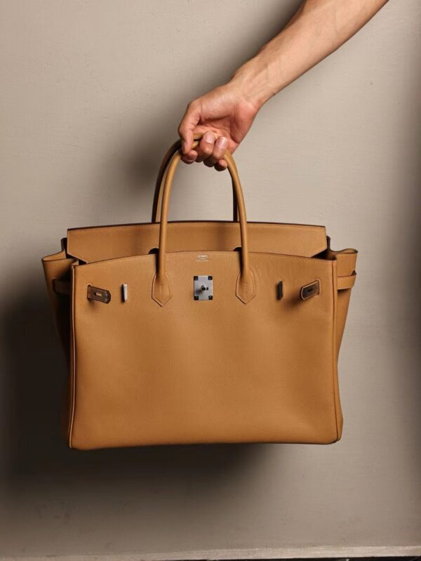 GPC Mode Hermes Men’s Bag Birkin 40CM 2S Sesame Epsom Leather Silver Hardware