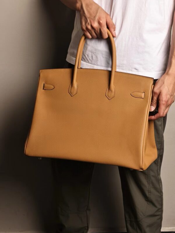 GPC Mode Hermes Men’s Bag Birkin 40CM 2S Sesame Epsom Leather Silver Hardware