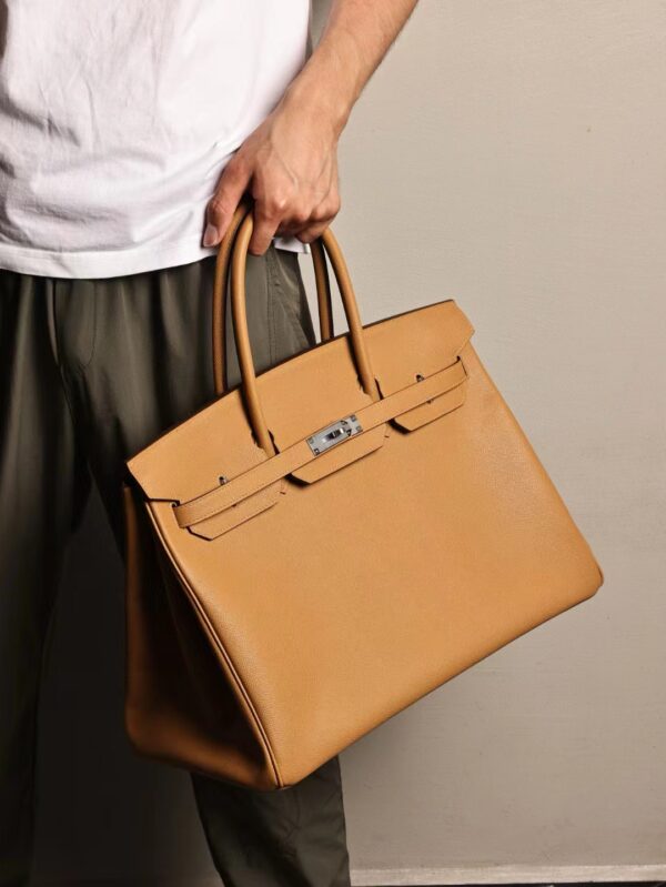 GPC Mode Hermes Men’s Bag Birkin 40CM 2S Sesame Epsom Leather Silver Hardware