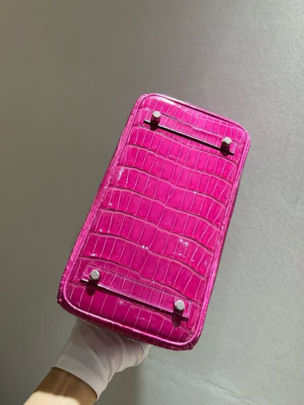 GPC Mode Birkin 25CM Bag Shiny Porosus Crocodile L3 Rose Purple PHW