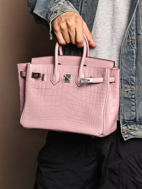GPC Mode Birkin 25CM Matte Crocodile P1 Rose Eglantine PHW