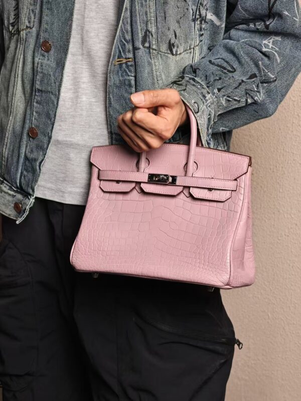 GPC Mode Birkin 25CM Matte Crocodile P1 Rose Eglantine PHW