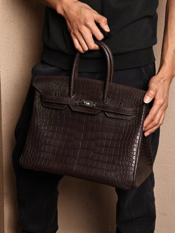 GPC Mode Birkin 35CM Bags CK46 Ebene Matte Porosus Crocodile PHW