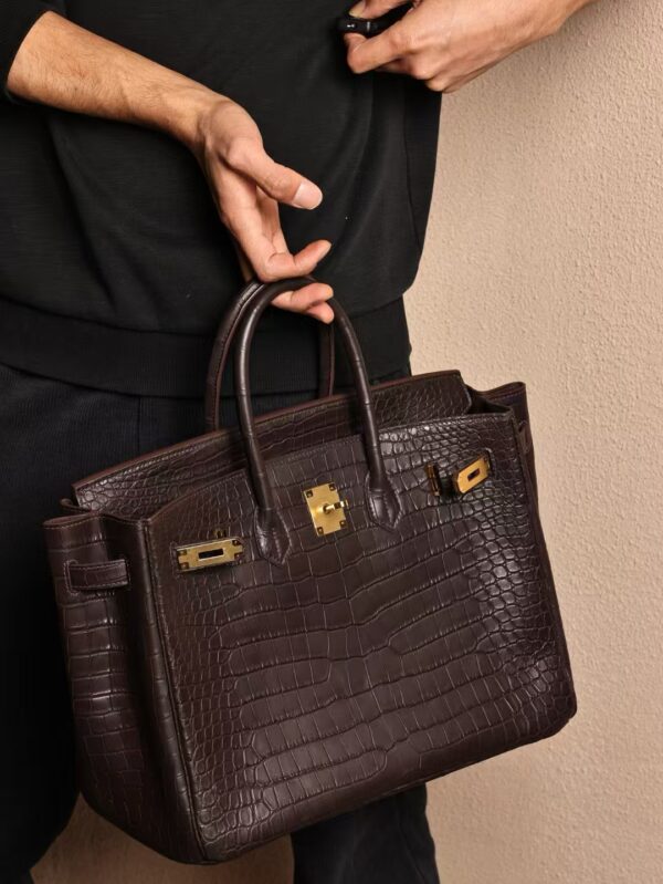 GPC Mode Birkin 35CM Matte Porosus Crocodile CC46 Ebene GHW