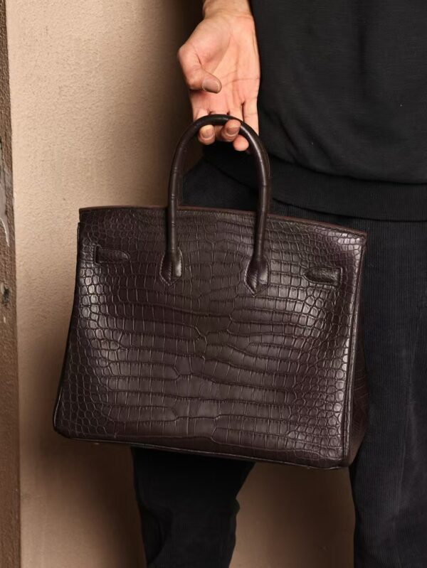 GPC Mode Birkin 35CM Matte Porosus Crocodile CC46 Ebene GHW
