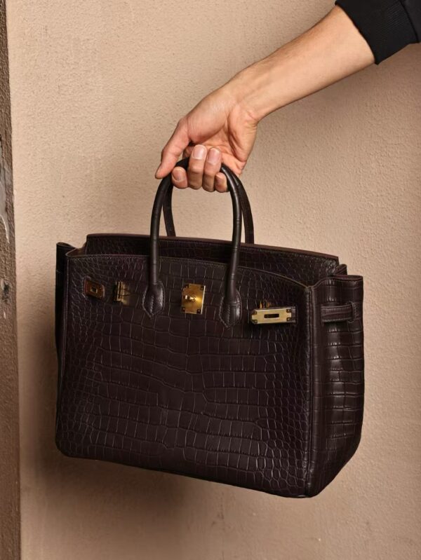 GPC Mode Birkin 35CM Matte Porosus Crocodile CC46 Ebene GHW