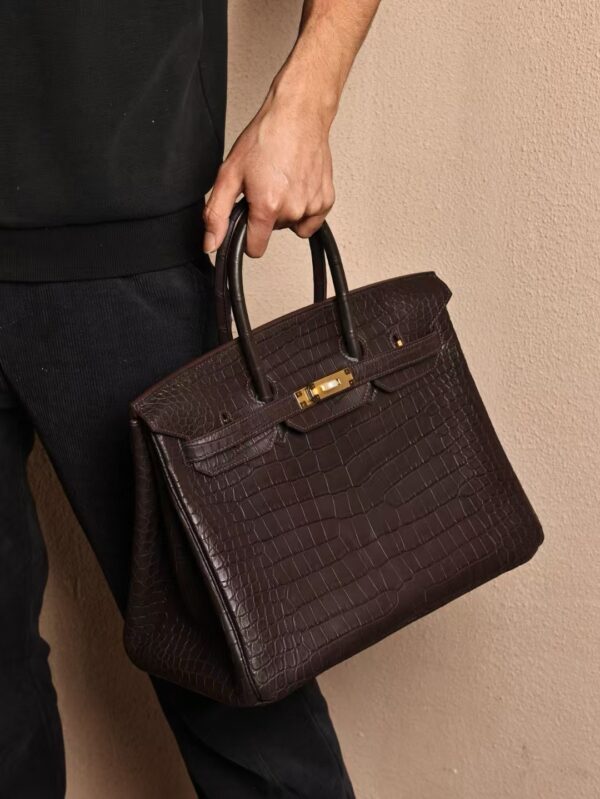GPC Mode Birkin 35CM Matte Porosus Crocodile CC46 Ebene GHW