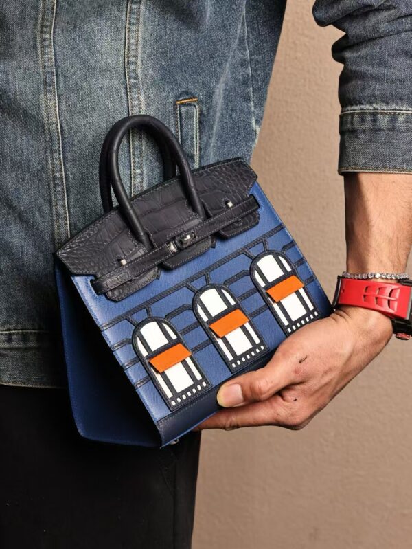GPC Mode Birkin Foubourg 20CM Matte Crocodile / Calf Leather Blue Saphir PHW