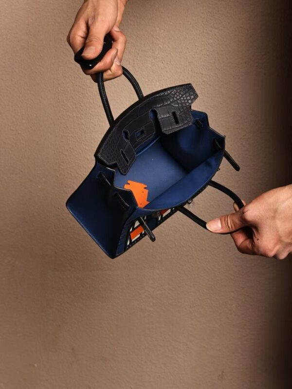 GPC Mode Birkin Foubourg 20CM Matte Crocodile / Calf Leather Blue Saphir PHW