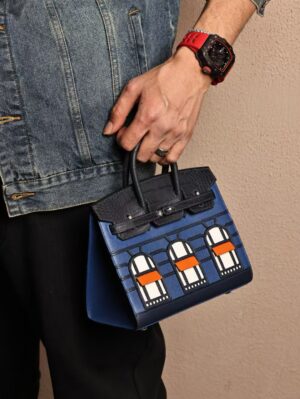 GPC Mode Birkin Foubourg 20CM Matte Crocodile / Calf Leather Blue Saphir PHW