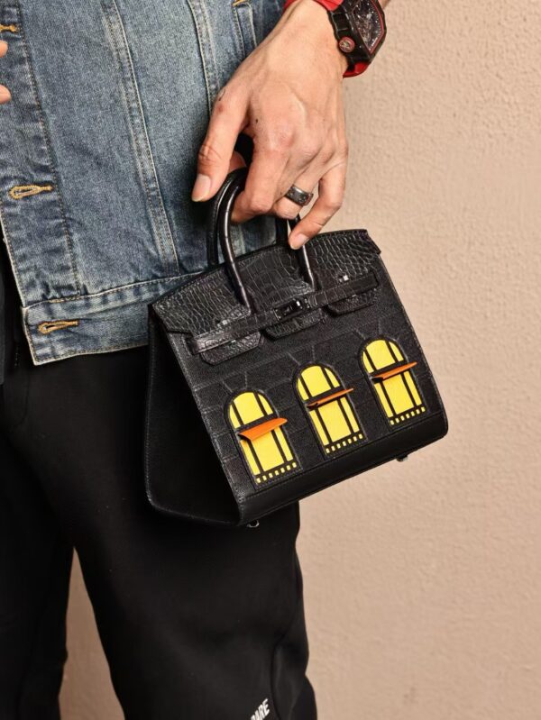 GPC Mode Birkin House 20CM 89 Noir Matte Crocodile / Calf Leather Black Hardware