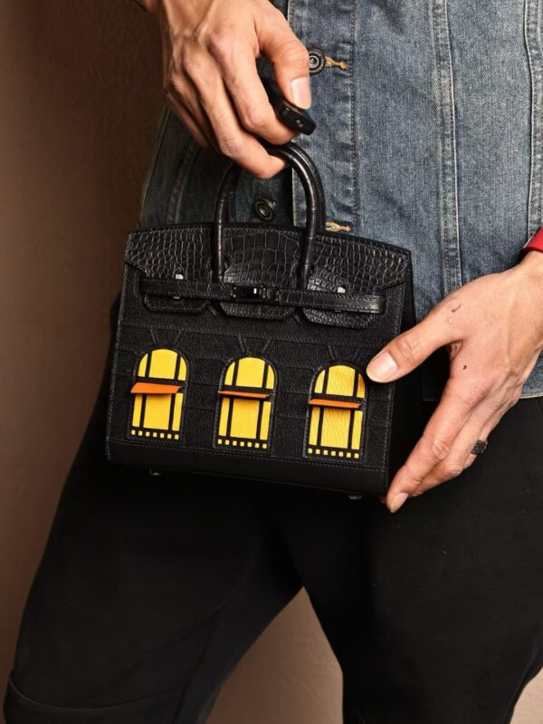 GPC Mode Birkin House 20CM 89 Noir Matte Crocodile / Calf Leather Black Hardware