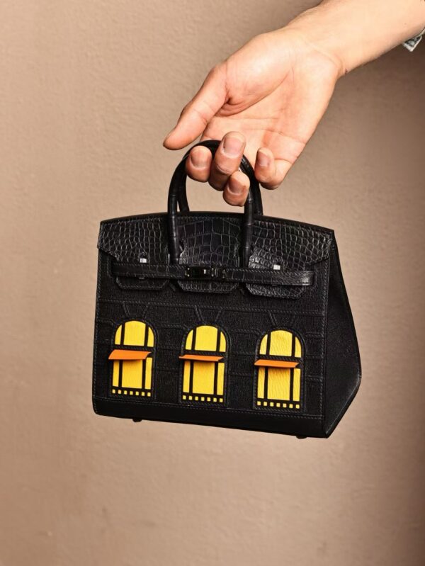GPC Mode Birkin House 20CM 89 Noir Matte Crocodile / Calf Leather Black Hardware