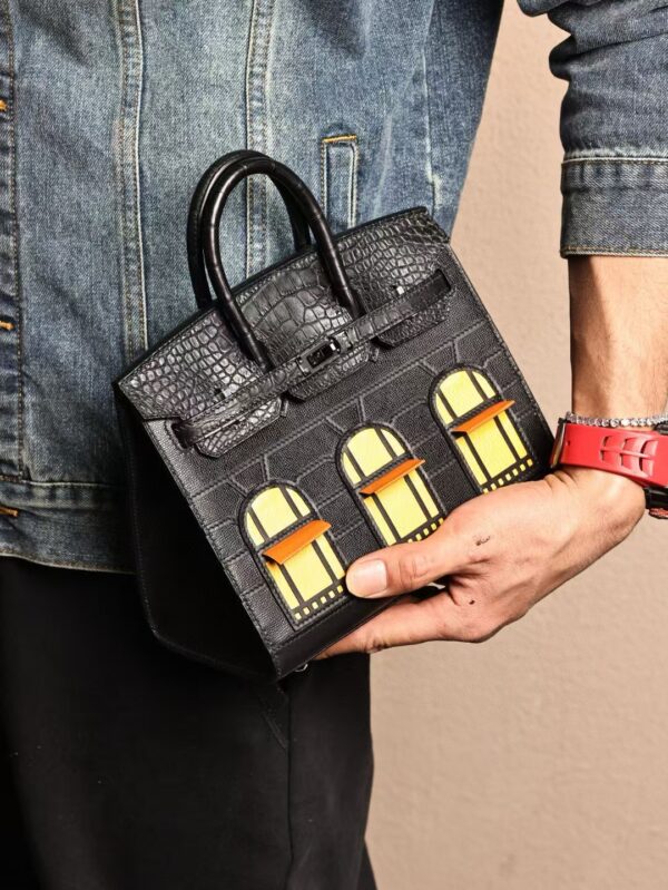 GPC Mode Birkin House 20CM 89 Noir Matte Crocodile / Calf Leather Black Hardware