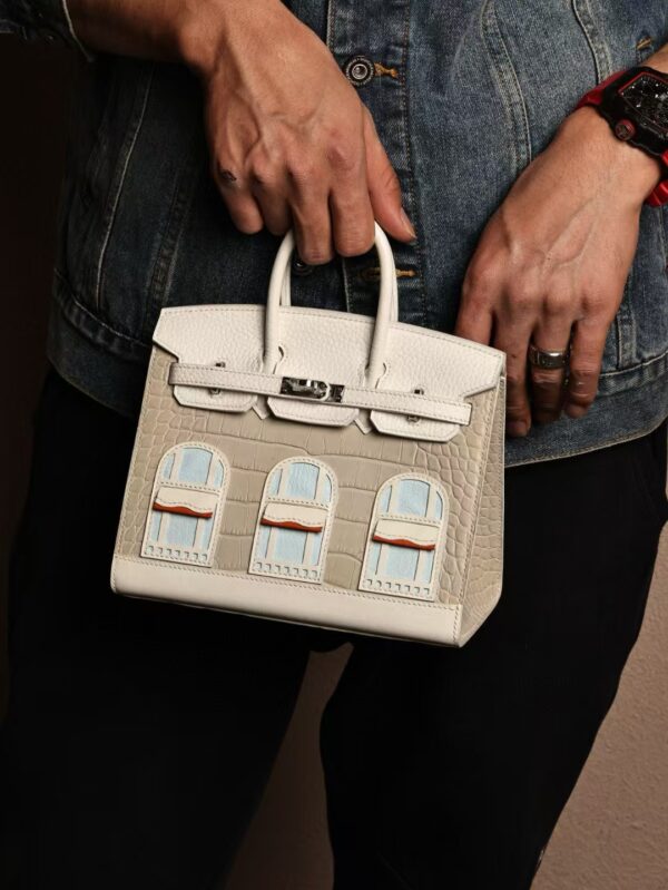 GPC Mode Birkin House 20CM Matte Crocodile / Calf Leather 10 Craie PHW